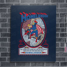 Load image into Gallery viewer, Secret_Shirts Posters / 4&quot;x6&quot; / Navy Homelander Comic
