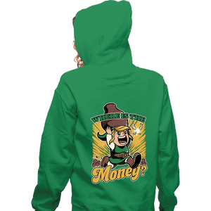 Secret_Shirts Zippered Hoodies, Unisex / Small / Irish Green Where Is The Money?