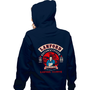 Secret_Shirts Zippered Hoodies, Unisex / Small / Navy Lanford Custom Cycles