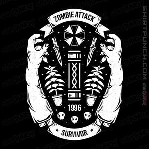 Shirts Magnets / 3"x3" / Black Zombie Attack Survivor