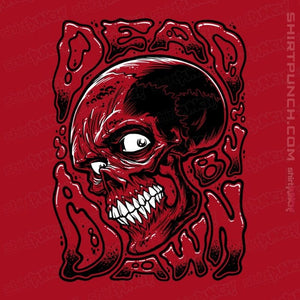 Daily_Deal_Shirts Magnets / 3"x3" / Red Dead By Dawn Skull