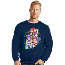 Load image into Gallery viewer, Daily_Deal_Shirts Crewneck Sweater, Unisex / Small / Navy Robot Hearts

