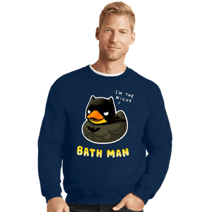 Secret_Shirts Crewneck Sweater, Unisex / Small / Navy The Bath Man