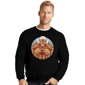 Shirts Crewneck Sweater, Unisex / Small / Black Armor Titan