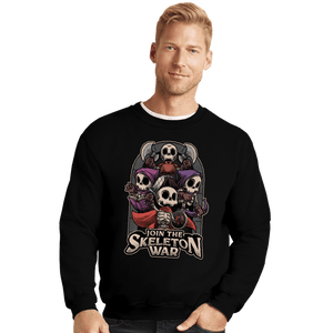 Secret_Shirts Crewneck Sweater, Unisex / Small / Black Skeleton War