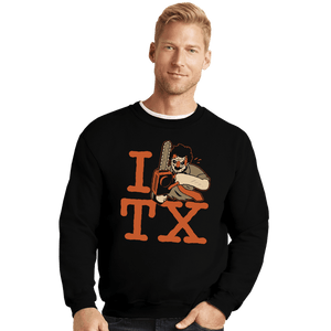 Secret_Shirts Crewneck Sweater, Unisex / Small / Black I Love TX