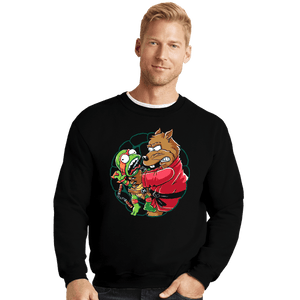 Secret_Shirts Crewneck Sweater, Unisex / Small / Black Why You Little Turtle Mikey