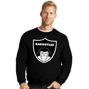 Secret_Shirts Crewneck Sweater, Unisex / Small / Black Gargoyles Raid