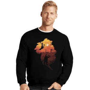 Shirts Crewneck Sweater, Unisex / Small / Black Bloodhound Sunset