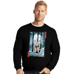 Secret_Shirts Crewneck Sweater, Unisex / Small / Black Fright Night Sumo Ukiyo-e Jason