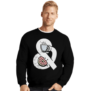 Shirts Crewneck Sweater, Unisex / Small / Black Coffee and Donuts