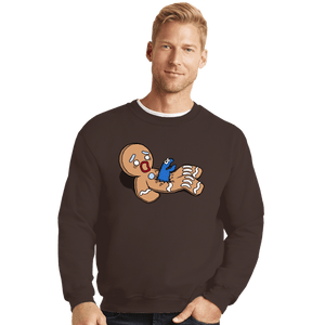 Shirts Crewneck Sweater, Unisex / Small / Dark Chocolate Alion Nom Nom