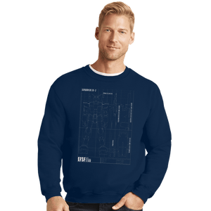 Secret_Shirts Crewneck Sweater, Unisex / Small / Navy RX 78 2 Blueprint