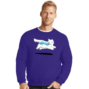 Secret_Shirts Crewneck Sweater, Unisex / Small / Violet Jazz Cat