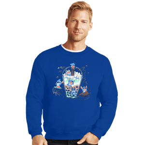 Secret_Shirts Crewneck Sweater, Unisex / Small / Royal Blue Boba Stitch