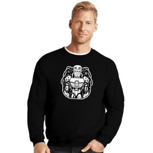 Shirts Crewneck Sweater, Unisex / Small / Black Digital Mechanical Cyborg