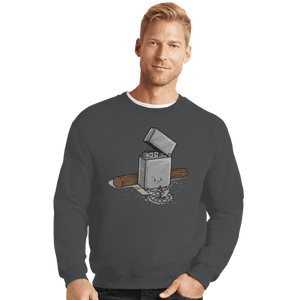 Shirts Crewneck Sweater, Unisex / Small / Charcoal Out Of Fuel