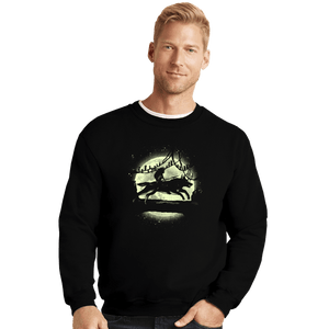 Shirts Crewneck Sweater, Unisex / Small / Black Moonlight Wolf Princess