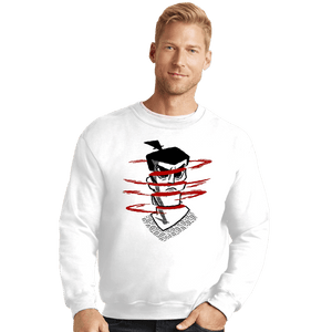 Shirts Crewneck Sweater, Unisex / Small / White Samura Slash