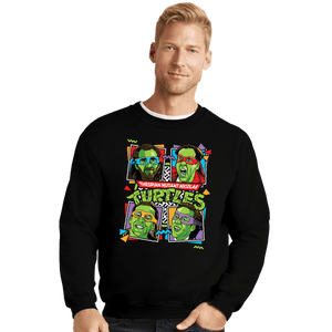 Secret_Shirts Crewneck Sweater, Unisex / Small / Black Thespian Mutant Nicolas Cage Turtles