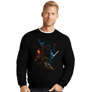 Daily_Deal_Shirts Crewneck Sweater, Unisex / Small / Black Mortal Fighters