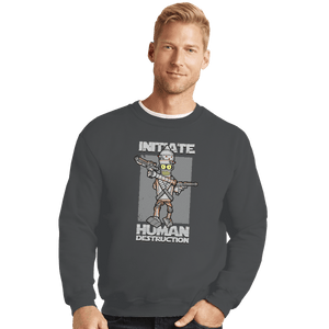 Shirts Crewneck Sweater, Unisex / Small / Charcoal Initiate Human Destruction