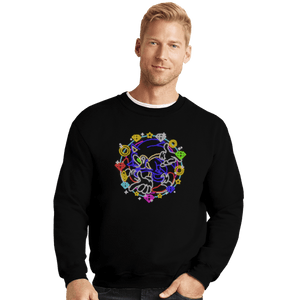 Secret_Shirts Crewneck Sweater, Unisex / Small / Black Sonic Neon