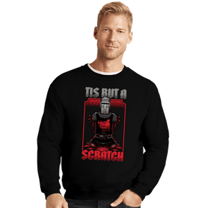 Secret_Shirts Crewneck Sweater, Unisex / Small / Black Black Knight Quote