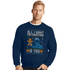 Secret_Shirts Crewneck Sweater, Unisex / Small / Navy Cookie Christmas