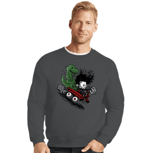 Secret_Shirts Crewneck Sweater, Unisex / Small / Charcoal Edward And Dino