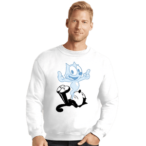 Secret_Shirts Crewneck Sweater, Unisex / Small / White RIP The Cat