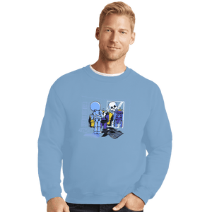 Shirts Crewneck Sweater, Unisex / Small / Powder Blue Skull Style