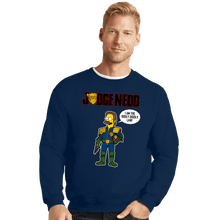 Load image into Gallery viewer, Secret_Shirts Crewneck Sweater, Unisex / Small / Navy Judge Nedd
