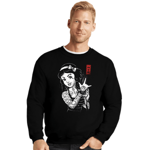 Daily_Deal_Shirts Crewneck Sweater, Unisex / Small / Black Rock And Snow