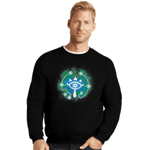 Shirts Crewneck Sweater, Unisex / Small / Black Open Your Sheikah Eye