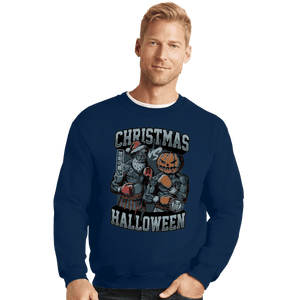 Secret_Shirts Crewneck Sweater, Unisex / Small / Navy Christmas VS Halloween