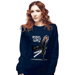 Secret_Shirts Long Sleeve Shirts, Unisex / Small / Navy Rebel Girl