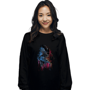 Secret_Shirts Long Sleeve Shirts, Unisex / Small / Black Alien Watercolor