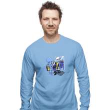Load image into Gallery viewer, Shirts Long Sleeve Shirts, Unisex / Small / Powder Blue Skull Style
