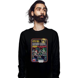 Secret_Shirts Long Sleeve Shirts, Unisex / Small / Black Neon Mario Plumber