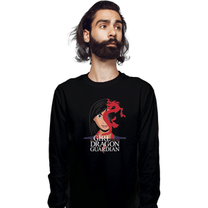 Shirts Long Sleeve Shirts, Unisex / Small / Black The Girl With The Dragon Guardian