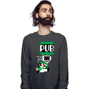 Shirts Long Sleeve Shirts, Unisex / Small / Charcoal To The Pub Luigi