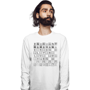 Shirts Long Sleeve Shirts, Unisex / Small / White Chess Players Love to Mate