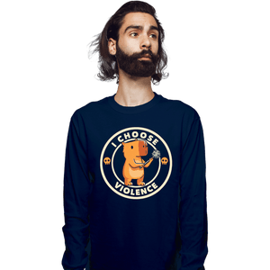 Secret_Shirts Long Sleeve Shirts, Unisex / Small / Navy Capybara Violence