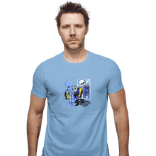 Load image into Gallery viewer, Shirts Fitted Shirts, Mens / Small / Powder Blue Skull Style
