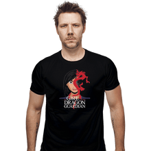 Load image into Gallery viewer, Shirts Fitted Shirts, Mens / Small / Black The Girl With The Dragon Guardian
