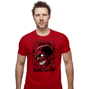 Daily_Deal_Shirts Fitted Shirts, Mens / Small / Red Dead By Dawn Skull