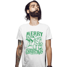 Load image into Gallery viewer, Shirts Fitted Shirts, Mens / Small / White Merry Elfin Christmas

