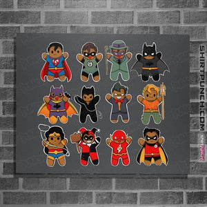 Daily_Deal_Shirts Posters / 4"x6" / Charcoal Gingerbread Heroes and Villains