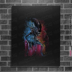 Secret_Shirts Posters / 4"x6" / Black Alien Watercolor